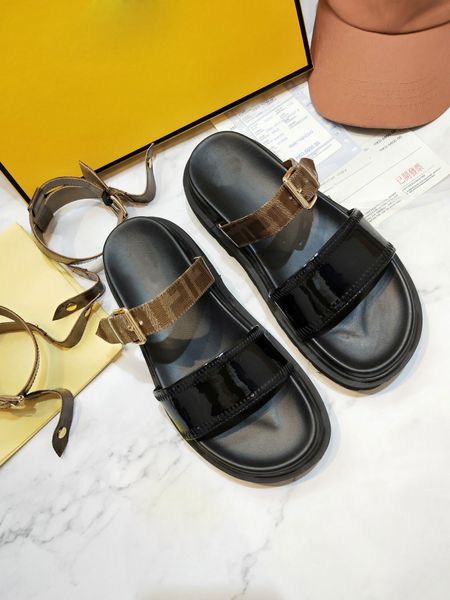 

2020 section belt buckle heavy-bottomed high-leather open-toed sandals female beach sandals comfort, Black