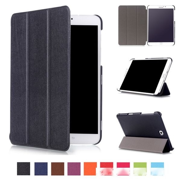 

black tablet case for samsung galaxy tab s2 8.0 sm-t710 t715 t713 t719 smart stand cover case with auto sleep tri-fold pu leather stand