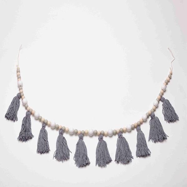 

wooden beaded tassel pendant mosquito net wall hanging ornament craft