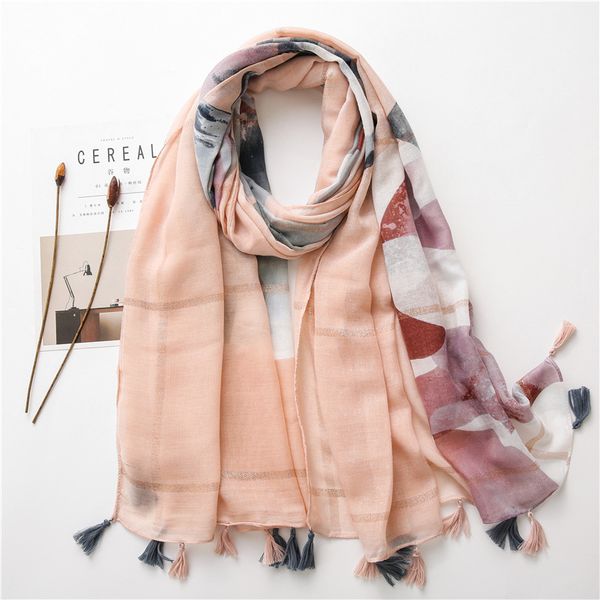 

elegant flower women scarf shawl with tassels glitter ladies hijab scarf neckerchief soft beach travel shawls, Blue;gray