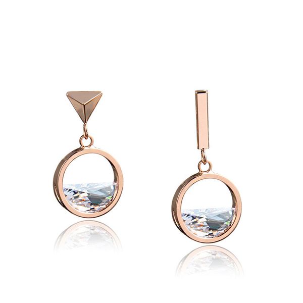 

dangle & chandelier asymmetric earrings for women geometric crystal drop lady jewelry gift, Silver