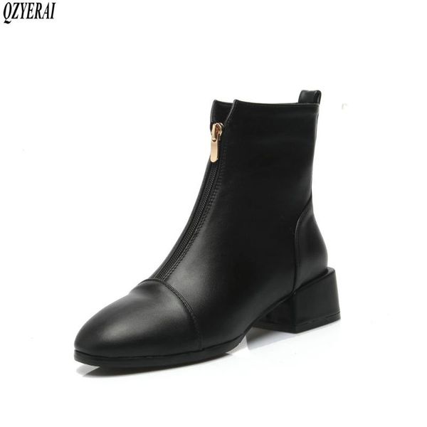 

qzyerai new winter ankle women boots fashion female boots keep warm snow women shoes size 34-43, Black