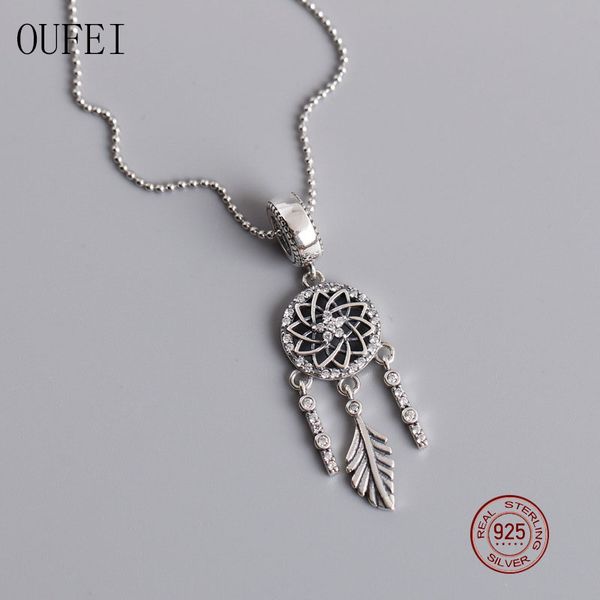 

chains oufei genuine 925 sterling silver necklaces for women vintage dreamcatcher fashion pendants jewelry