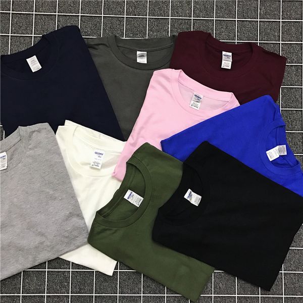 

2019 new solid color t shirt mens black and white 100% cotton t-shirts summer skateboard tee boy skate tshirt european size