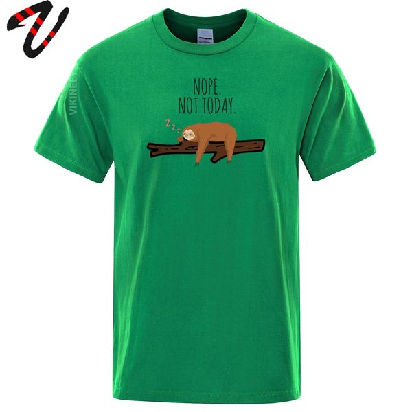 

2020 100% premium cotton t shirt nope not today sloth sweatshirt men t-shirt cartoon folivora mens tee shirt streetwear