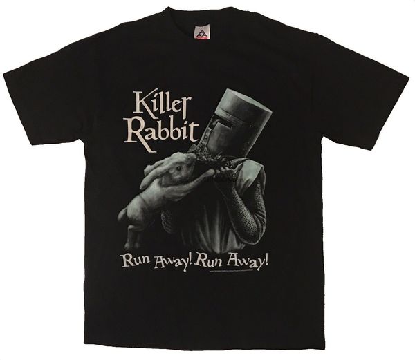 

animal nwot 2005 monty python killer rabbit runner away black t shirt medium