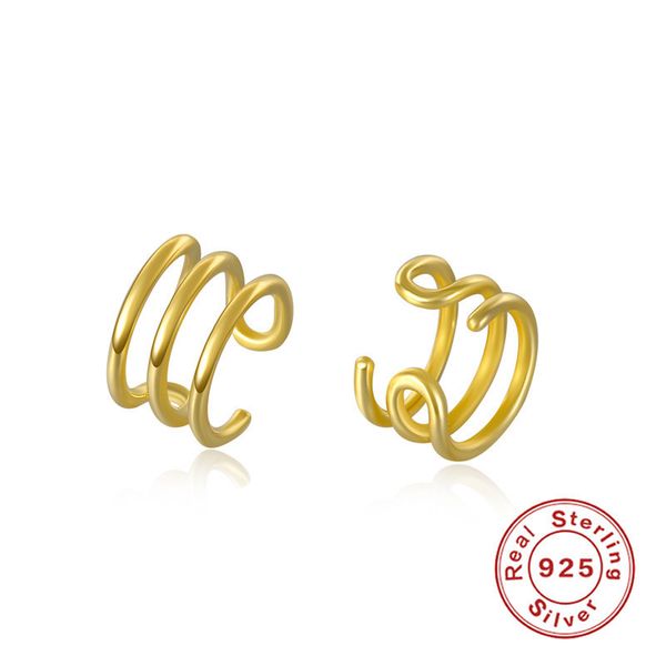 

AprilGrass Brand 925 Sterling Silver Ear Cuff Wrap Earrings No Piercing Clip on Earrings for Women Girl Clip Earcuff Fake Cartilage Earrings