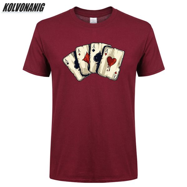 

kolvonanig men rock t shirt summer 2019 poker playing cards four a anime 3d printed men's clothing brand oversized t-shirts