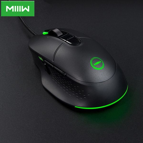

оригинальный miiiw 700g rgb цветной световой эффект 1000hz speed ​​проводная мышь gaming 6 кнопки 7200dpi эргономичный gamer mouse для