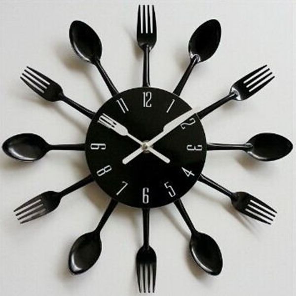 

kitchen dining wall clock silent non ticking quartz battery 12inch easy read, 12inch(dia)x 2inch(h) *