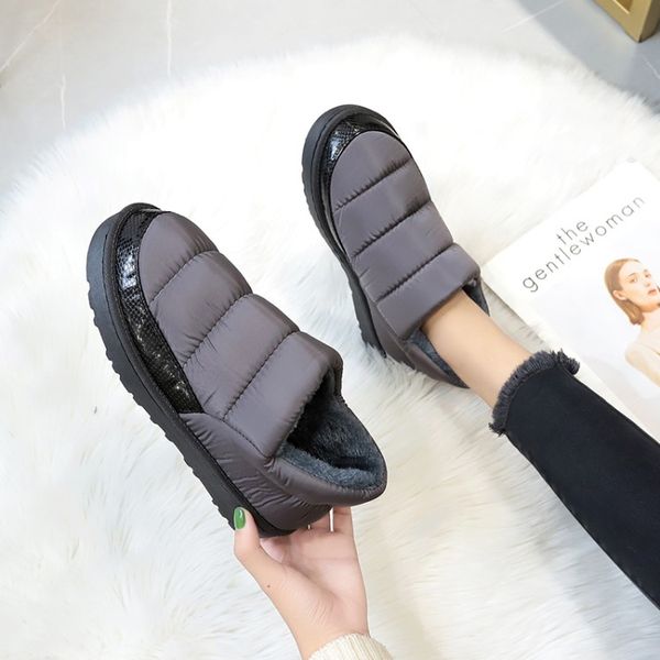 

2020 женщины зима снег сапоги botas femininas плоских водонепроницаемые теплые толстый плюшевый голеностопный ботинок для женщины платформы, Black