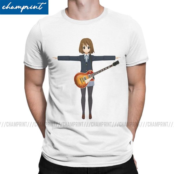 

men's t-shirts yui t-pose casual pure cotton tee shirt short sleeve k-on yui hirasawa japan music anime t shirts o neck clothes