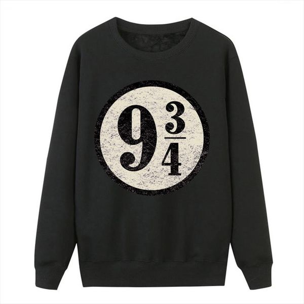 

platform 9 3 4 hogwarts pullover hoodies women sweatshirts vintage platform nine and three quarters female hooded sweatshirts, Black