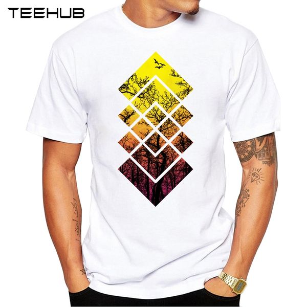 

2019 teehub summer fashion beautiful sunset printed t-shirt short sleeve popular design novelty tee