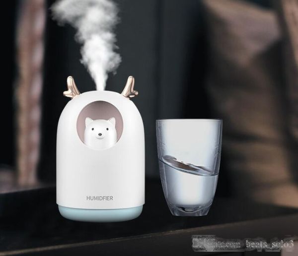 

bear humidifier usb fog colorful led car mini mute bedroom office home air atomizer
