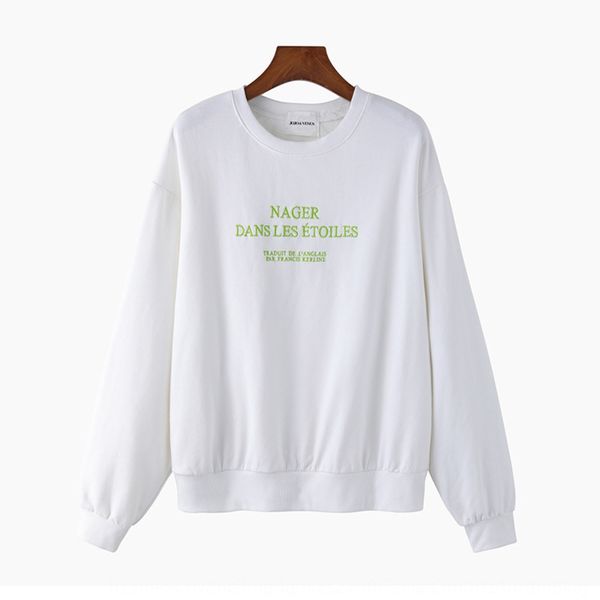 

2020 sweater women's pullover sweatersweaterautumn and winter new round neck pullover korean style embroidered cotton coat women's, Black