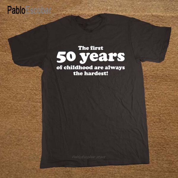 

50 years of childhood t shirt funny mens slogan gift 50th birthday