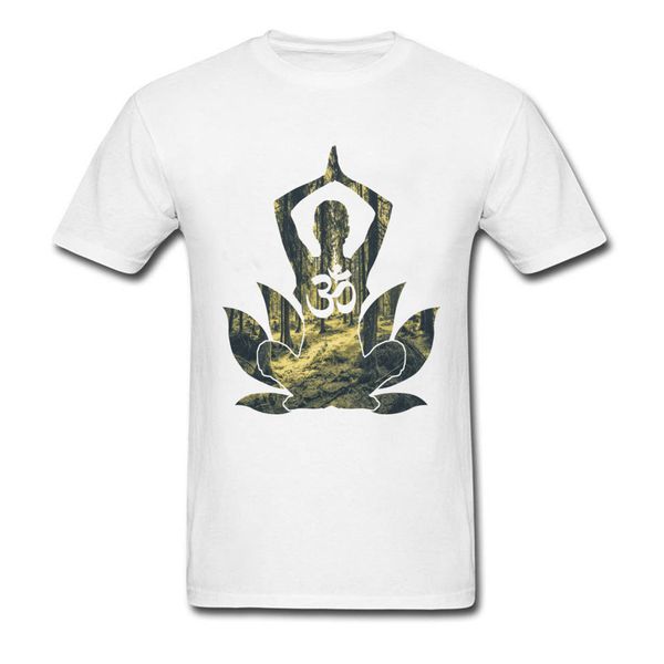 

dicount new arrival print t shirt for men round neck 100% cotton t-shirt deep woods duality om bonze meditation