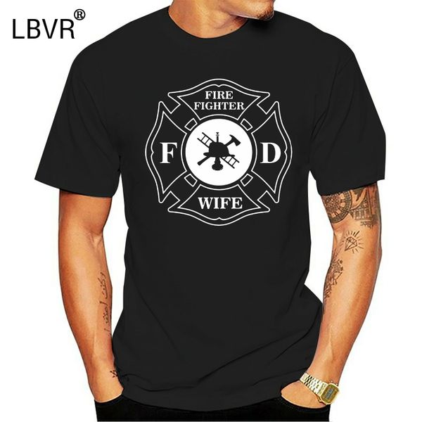 

2018 fashion firefighter wife logo t shirt funny mens love humor rescue teetee shirt