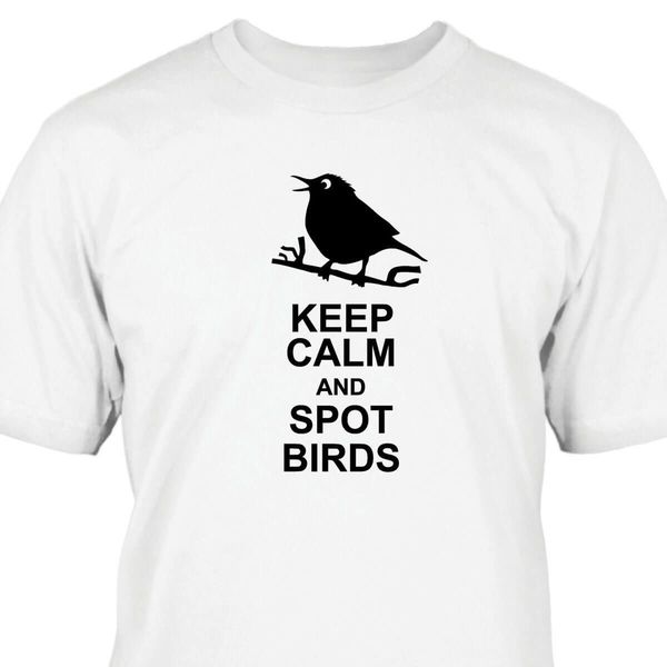 

2019 горячие продажи 100% хлопка бесплатная доставка keep calm и пятно птицы t-shirt