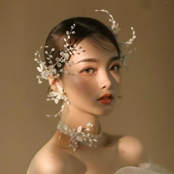 

new arrival bridal set bride wear accessories rhinestones head piece earring necklace for wedding
