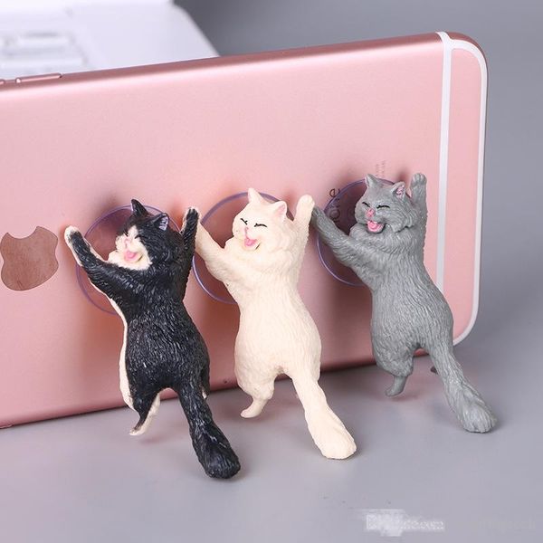

chespest creative new cat holder cartoon mobile phone stand suction cup rescue army mobile phone bracket kitten exquisite gift