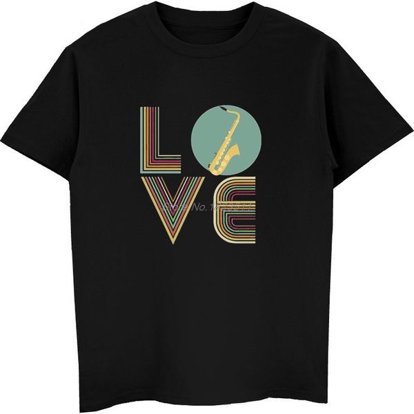 

fashion cotton shirt mens music t-shirt love saxophone sachs retro instrument birthday gift festivals custom t shirts tees