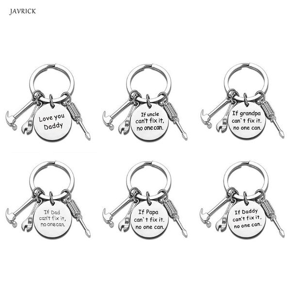

father's day keychain with gift box show your daddy appreciation-if daddy can`t fix it no one can gifts for men, Silver