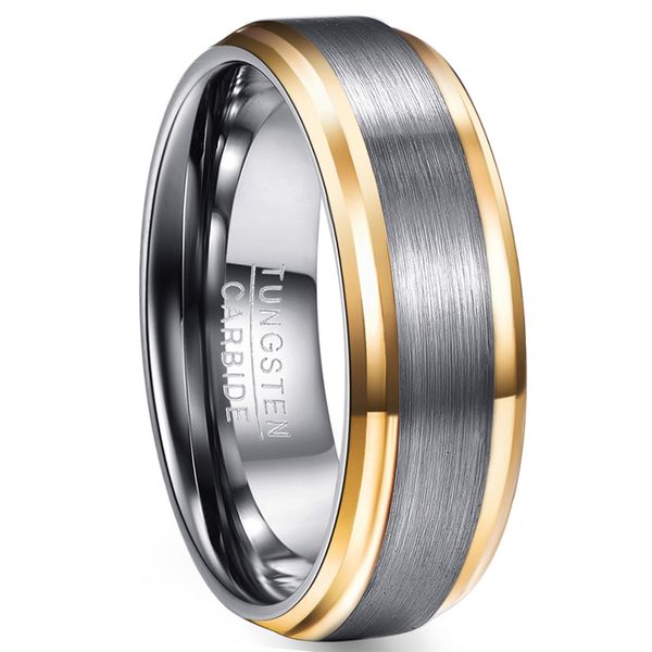 

nuncad 8mm width tungsten metal lovers wedding ring with full size 7 8 9 10 11 12 for men's ring jewelry, Silver