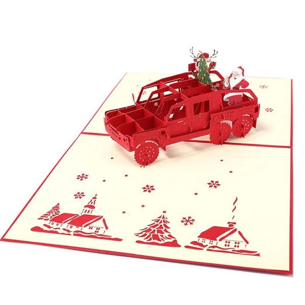 

new laser cut invitations 3d santa claus christmas cards handmade custom postcard greeting cards
