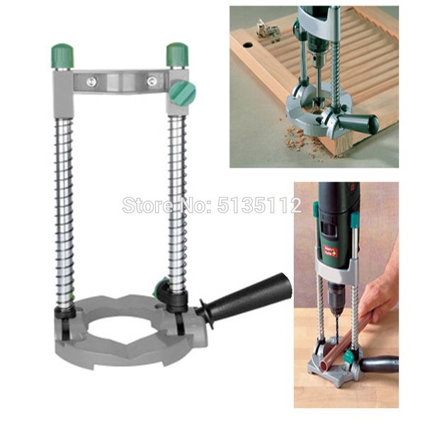 

universal hand electric drill bracket drill holder stand drilling guide with adjustable angle and removeable handle diy tools