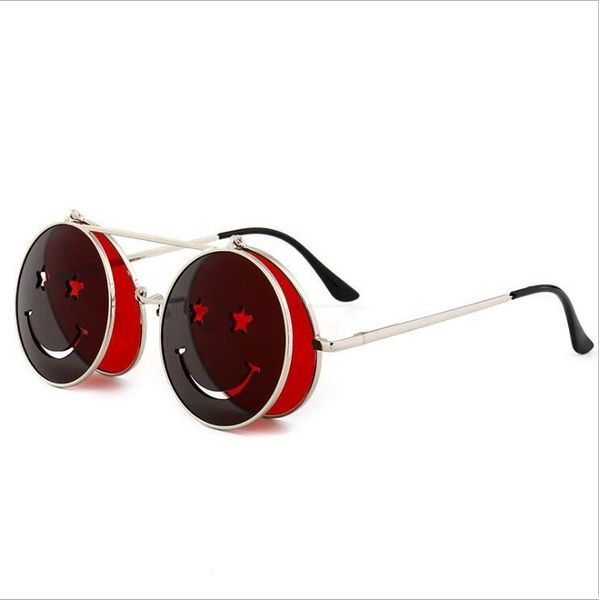 

2020 Smiling Face Sunglasses Cheap Wholesale Glasses Colorful Shades Mirror Smiley Face Eyewear Fashion Showing Glasses Gifts