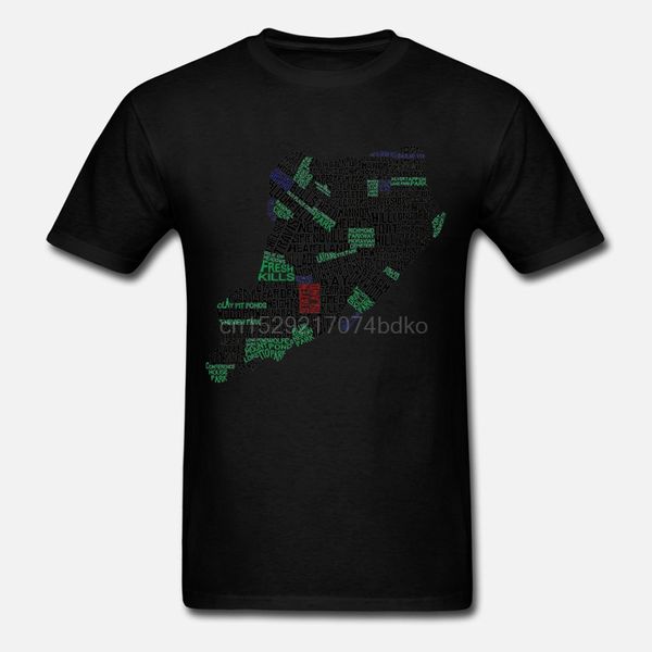 

men tshirt staten island new york typographic map t shirt printed t-shirt tees top