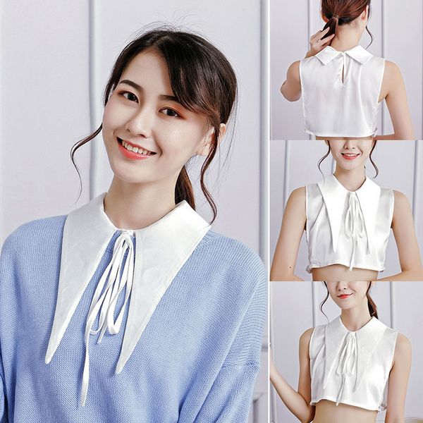 

women fake collar bowknot adjustable detachable half shirts for matching fs99, Blue;purple