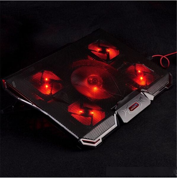 

lapcooler cooling pad with silence 5pcs led fans usb 2.0 adjustable notebook holder for macbook air/pro 12 13 14 15.6 17.3