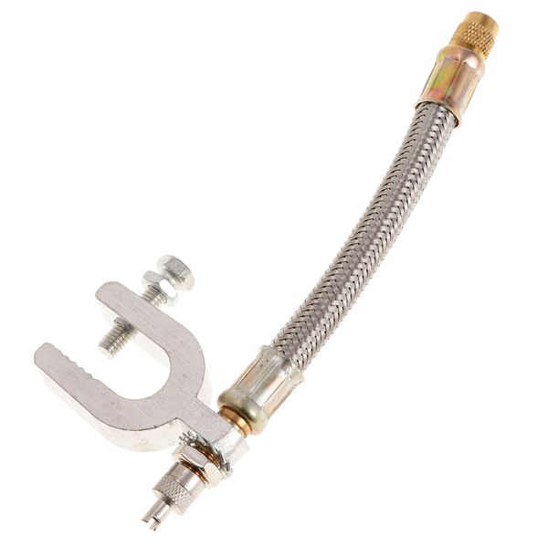 

braided stainless steel tyre valve stem extension adaptor with aluminum clip