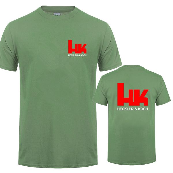 

heckler koch логотип футболки человек tee короткие рукава тис мужчины hk logo t-shirt tops lh-228