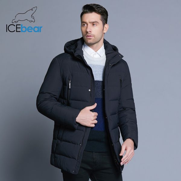 

2020 new winter men's jacket with fabric detachable hat for male's warm coat simple mens coat mwd18945d, Black