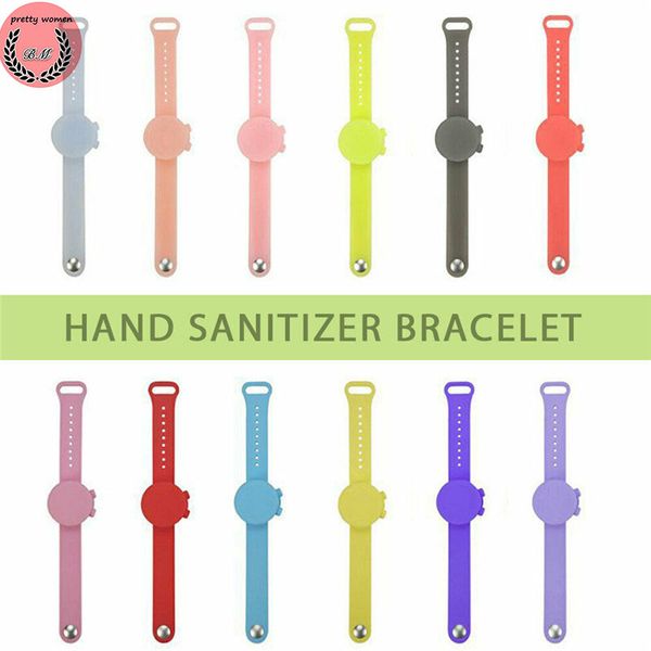 

portable silicone soap bracelet wristband hand dispenser for women band squeeze liquid-fillable men charm jewelry gift, Golden;silver