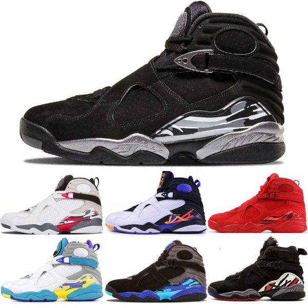 

2020 new 8 8s men basketball shoes chrome valentines day countdown pack three peat aqua white playoff mens trainer sports sneaker shoes