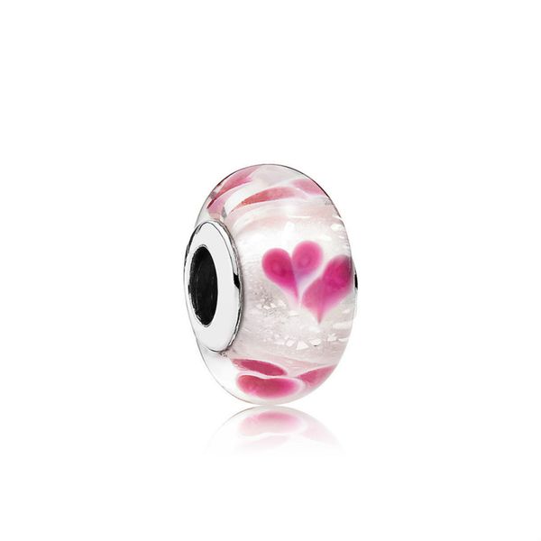 

new 100% sterling silver 1:1 glamour 791649 wild hearts charm glass bead original women wedding fashion jewelry 2018 gift, Black