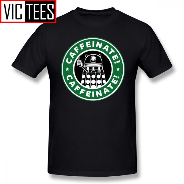 

mens doctor who t shirts caffeinate exterminate t-shirt printed men tee shirt casual funny 100% cotton tshirt