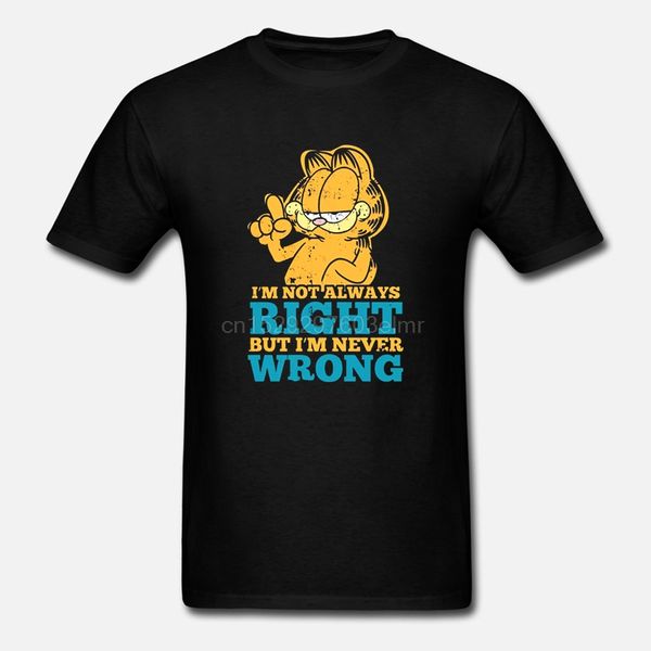 

garfield never wrong t-shirt sizes s-3x new