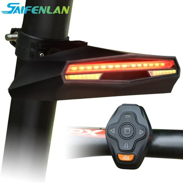 

bike lights rechargeable tail light remote control turning laser light,ground lane alert,waterproof,cycling safety warning