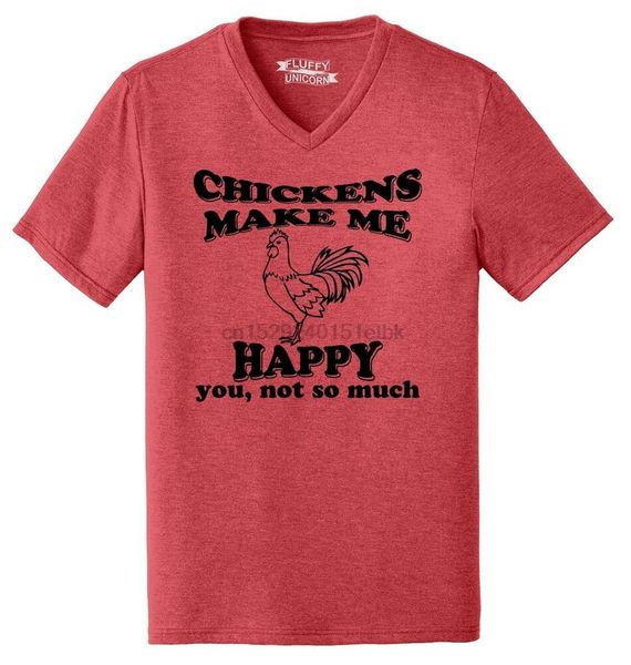 

mens chickens make me happy you not so much funny tee triblend v-neck animal