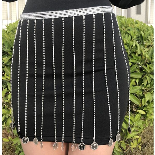 

hotselling женщины rhinestone бахрома пояс цепь дама многослойная серебряная широкий кристалл кисточка живот цепь ювелирных изделия тело, Black;brown