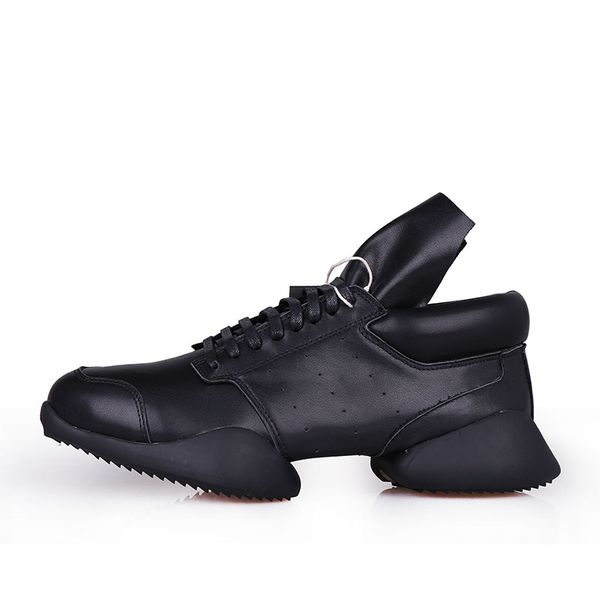 

horseshoe leather shoe lace autumn and winter low-europe station tide casual shoes increased heavy-bottomed men and high-shoes, Black