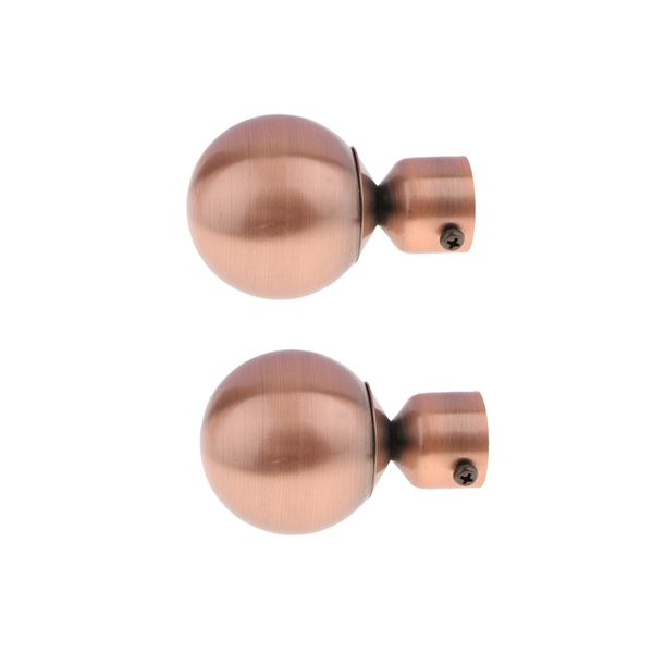 

2pcs red ball window curtain rod head/ends/cap drapery pole finals dia 28mm inner diameter