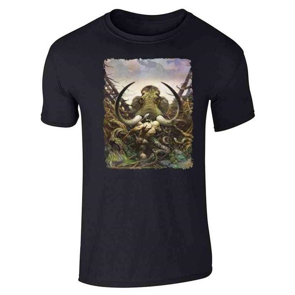 

the mammoth by frank frazetta art short sleeve t-shirt