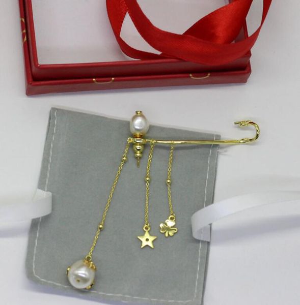 

luxury jewelry ladies earrings d designer light gold pearl bee pentagram tassel ring ear fashion explosion design high quality, Golden;silver